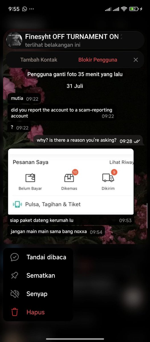 institust's tweet photo. GUA MAU LANJUT UPDATE KASUS PENIPUAN DAN PENGANCAMAN YANG DIALAMI TEMEN GUA. Gua cuma pengen kasus ini viral supaya pelaku kena sanksi sosial, tolong bantuannya https://t.co/WA79SnxDjc