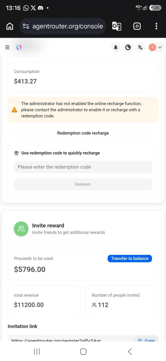 kane_120's tweet photo. I’ve been using the credits I received from AgentRouter to handle some of my coding tasks, and the experience has been pretty solid so far.

I switched my model to GPT-5.6 through their platform, and I’ve already used over $400 worth of credits from the $11k+ credits I received through registration and referrals.

If you’re looking to try different AI coding models like Claude or Codex, AgentRouter makes it easy to get started.

Register using the link below with your GitHub and you will receive $125 worth of credits to test it out:

https://t.co/LSbNqnM3jb

You can also check their docs to set up Claude or Codex:
https://t.co/3S1Ug4ei6B