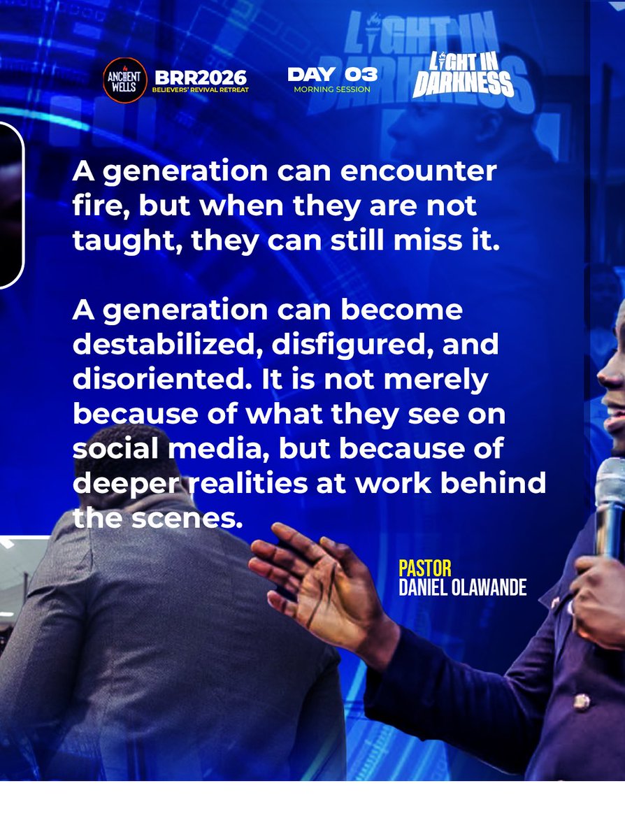 Ancient_Wells's tweet photo. KEY TAKEAWAYS FROM PASTOR DANIEL OLAWANDE 'S MESSAGE | DAY 3 MORNING SESSION

#brr2026 #ancientwells #lightindarkness #revival #retreat https://t.co/G4NKNJJbwb