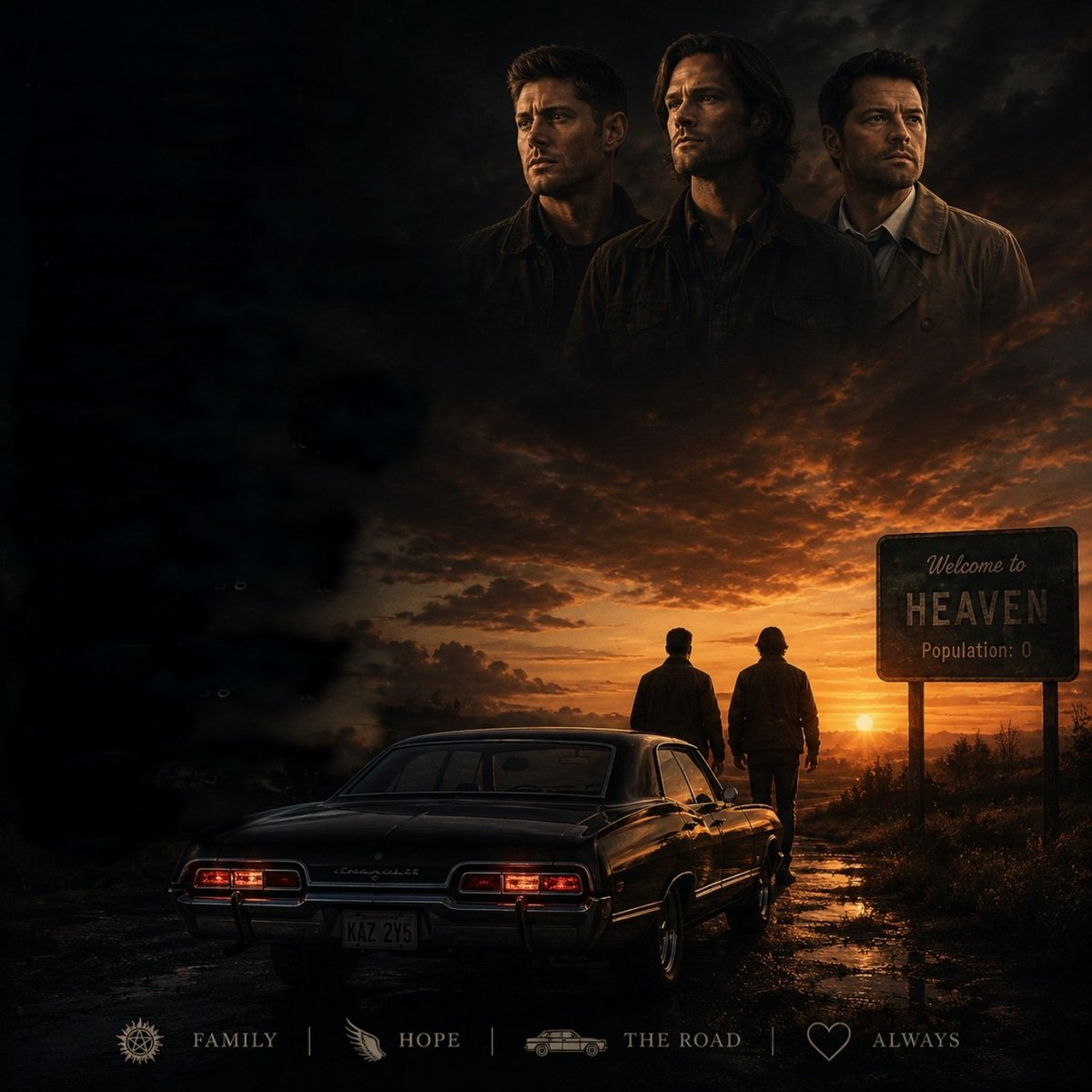 Ansif_k1997's tweet photo. Finished Supernatural.

Dean. Sam. Castiel. Baby.

Some stories never really end.

Somewhere, Baby is still on the road.
And Carry On Wayward Son is still playing.
Carry on. 🖤

#Supernatural #SPN https://t.co/X2mlDa0cuW
