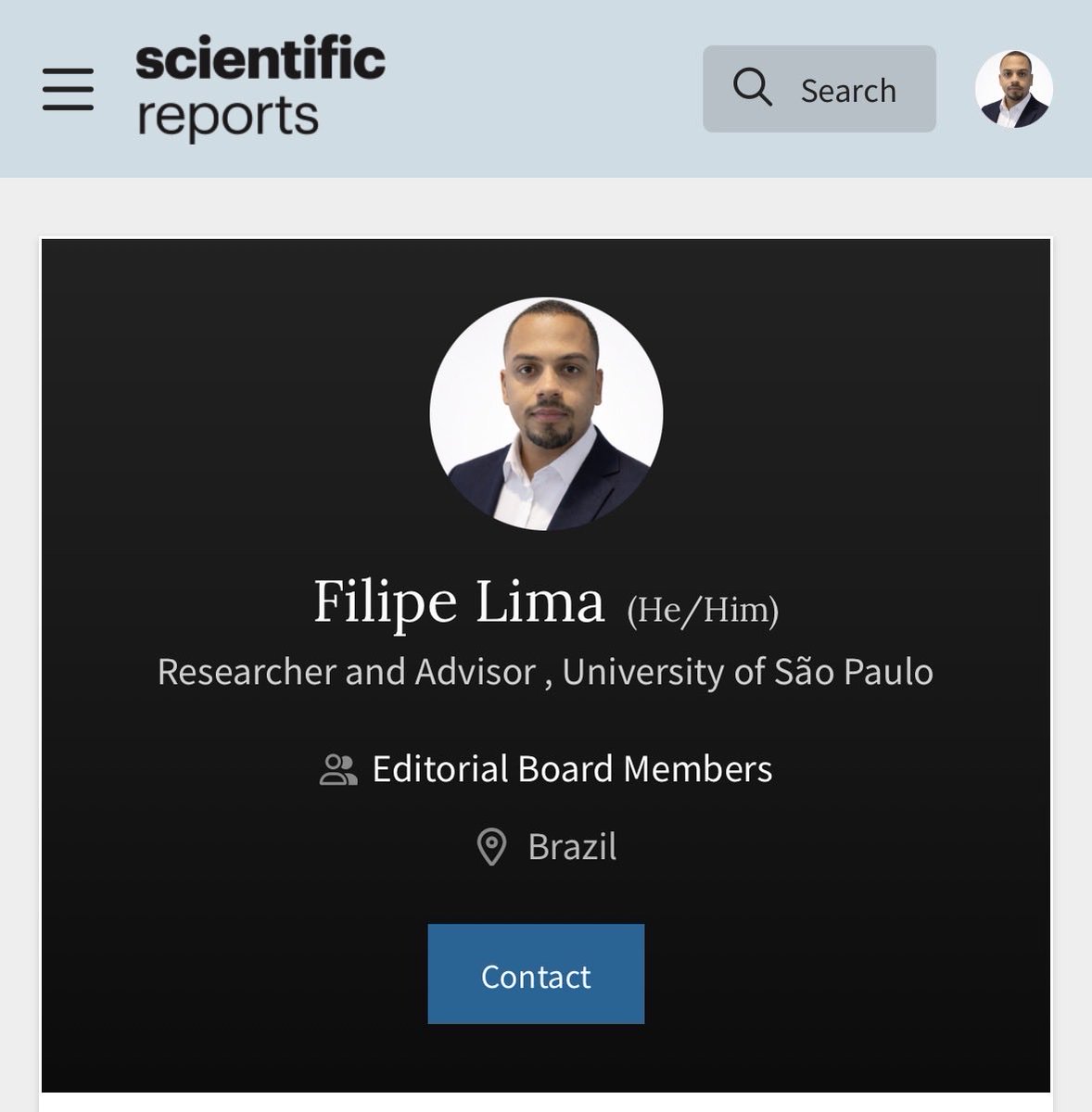 rfilipel's tweet photo. Honored to have been invited to join the Editorial Board of @SciReports (Nature Portfolio). Grateful for this opportunity and looking forward to contributing to high-quality scientific publishing. https://t.co/SVjhiGa7Zu
