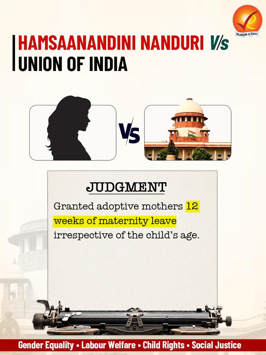 VajiramRavi's tweet photo. ⚖️ Great Mains answers are backed by landmark Supreme Court judgments.

#WomenEmpowerment #SupremeCourt #LandmarkJudgments #GenderJustice #Constitution #FundamentalRights #SocialJustice  #CurrentAffairs #VajiramAndRavi #MainsValueAddition https://t.co/MwfF4yPnzV