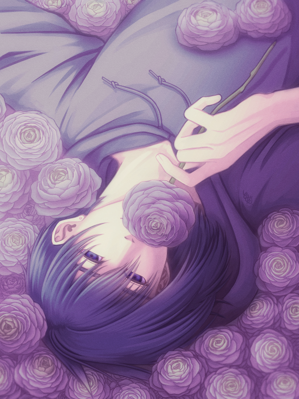 tokudaSAN0's tweet photo. 7月のお題：花とセバスチャン
 #セバ限定お題箱
Ranunculus

＝「とても魅力的」

紫＝「幸福」 https://t.co/8ImzDsA2ns