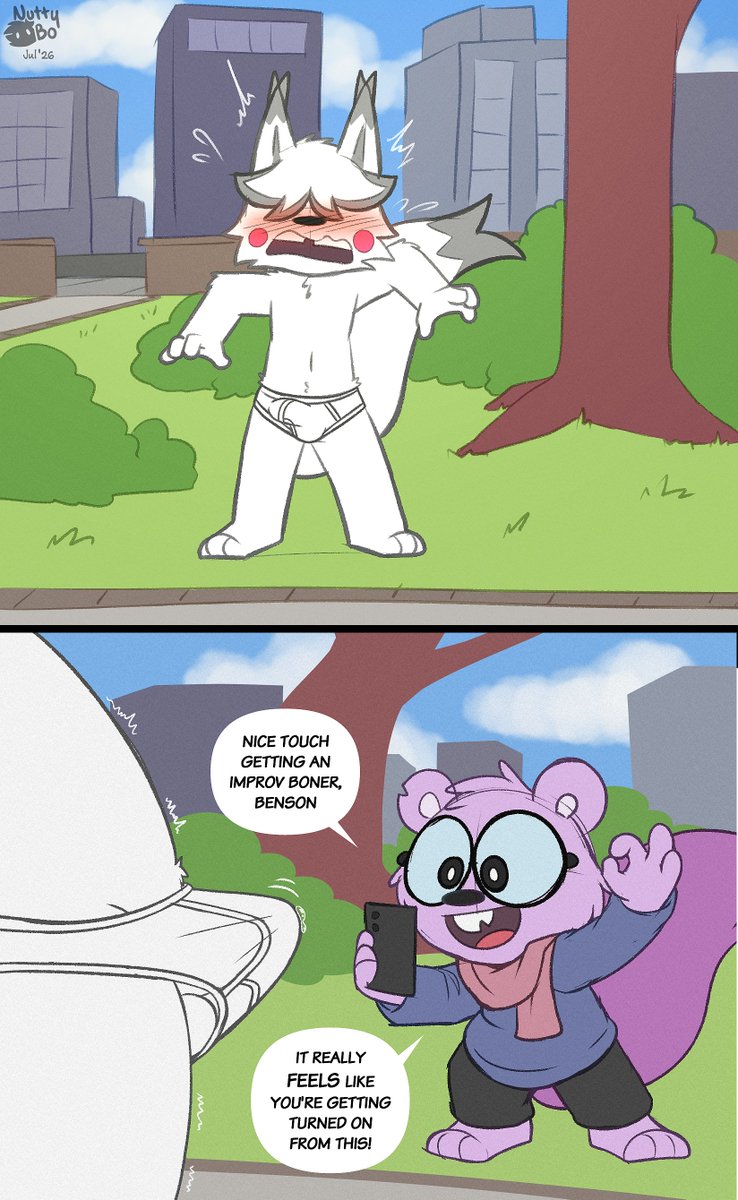 nutty_bo's tweet photo. i like having a shy oc like benson, its fun making him react to things https://t.co/njgjAb0NkR