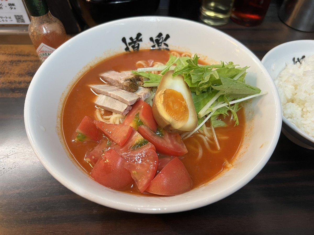 osugi_810's tweet photo. 今夜は ラーメン道楽で
冷や��トマトラーメンと中ライス♬😋✨ https://t.co/gbZVqCzooh