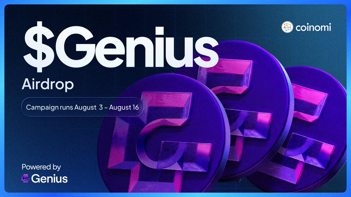 CoinomiWallet's tweet photo. 👀 Get your wallets ready...

A massive $GENIUS Airdrop inside your Coinomi rewards is dropping on Monday. You will not want to miss this one. 💸
⚡ Powered by @GeniusTerminal 

📲 Make sure your Coinomi app is updated and ready to go: 👇 https://t.co/twkQmwkfDr https://t.co/BTUYF6rvTR