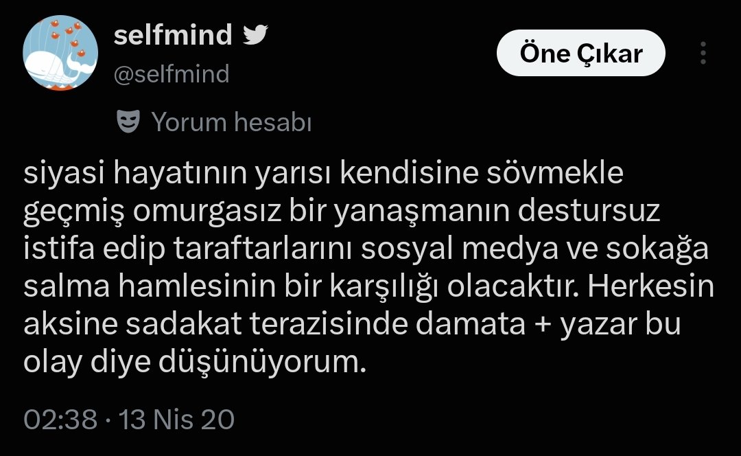 seIfmind's tweet photo. @sohretcankolsuz Pandemi dönemi istifa show ile kafa kaldıran SS'i herkes çok güçlü figür falan diye şişirirken bunları demiştim. Nitekim olaydan 3y sonra tuvalet kağıdı gibi atıldı. 
RTE bu tarifeyi 25 senedir önünde sonunda uygulamadığı siyasi yardakçısı yok. https://t.co/iGDsPpUI6w