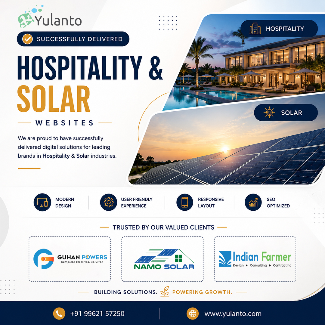 YulantoWeb's tweet photo. Expert websites crafted for solar and hospitality businesses built to showcase, engage, and grow.
#solarwebsites #hospitalitywebsites #webdevelopment #digitalgrowth #corporatesolutions #businessweb #industrywebdesign #scalableweb #onlinepresence #professionalweb https://t.co/J9agy3m8nB