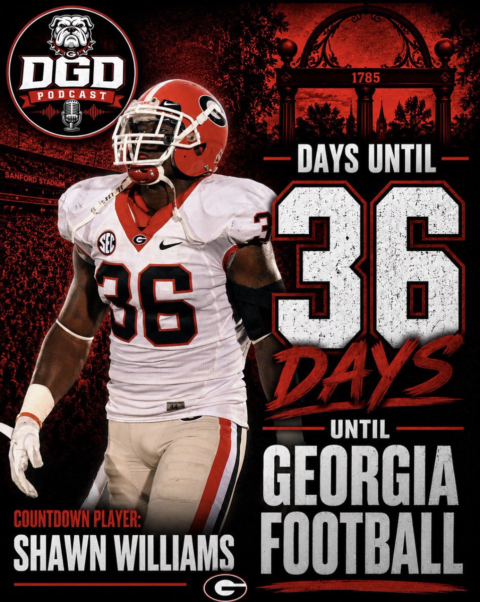 dgdpodcast's tweet photo. 36 days.

One of the hardest-hitting safeties to ever wear the Red &amp; Black.

Shawn Williams is today’s countdown player.

🐶 36 Days Until Georgia Football

#GoDawgs #GeorgiaFootball #DGDPodcast #UGA #DawgNation https://t.co/IvN9Fd0LHn