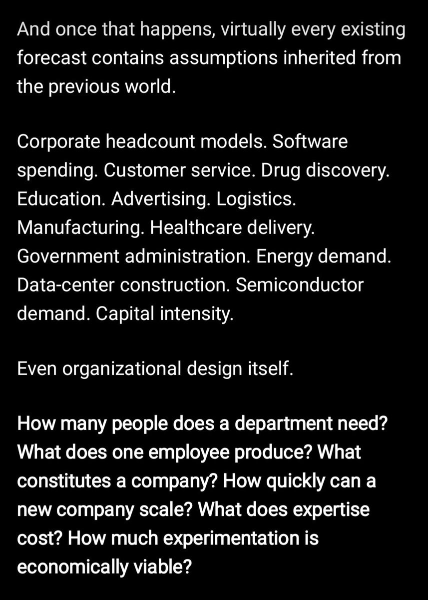 DeepGapJournal's tweet photo. Thesis: Every org was designed for a pre-AI economy. They were designed for a world in which human cognition was scarce, expensive, slow, difficult to scale, and often wrong! That paradigm is now obsolete. Same for most biz models. 1 of 2

@Stephanie_Link @Downtown https://t.co/b23eZo17RZ