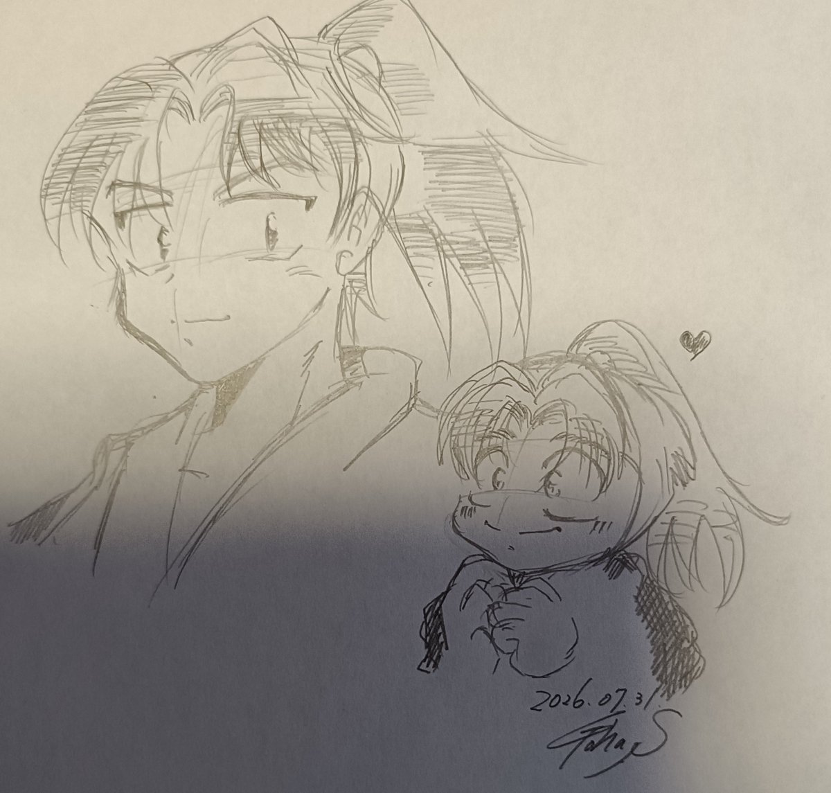 HIRO3GOHA's tweet photo. 今日も頑張って長女のリクエストにこたえたよ！
利吉くん描いたら小松田くんも描かんとね！（笑）

＃イラスト
＃忍たま乱太郎
＃アナログ https://t.co/cWRTVBNqWX