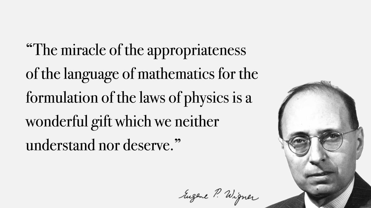 fermatslibrary's tweet photo. “The miracle of the appropriateness of the language of mathematics for the formulation of the laws of physics is a wonderful gift which we neither understand nor deserve.” 

Eugene Wigner https://t.co/fZdRfYptet
