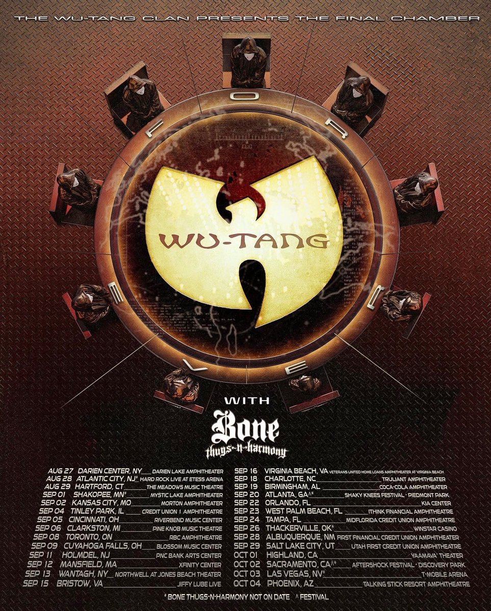 Raekwon's tweet photo. The final chamber tour is coming to a town near you!! Get your tix now 🙌🏾 https://t.co/pyIq7qQmIp