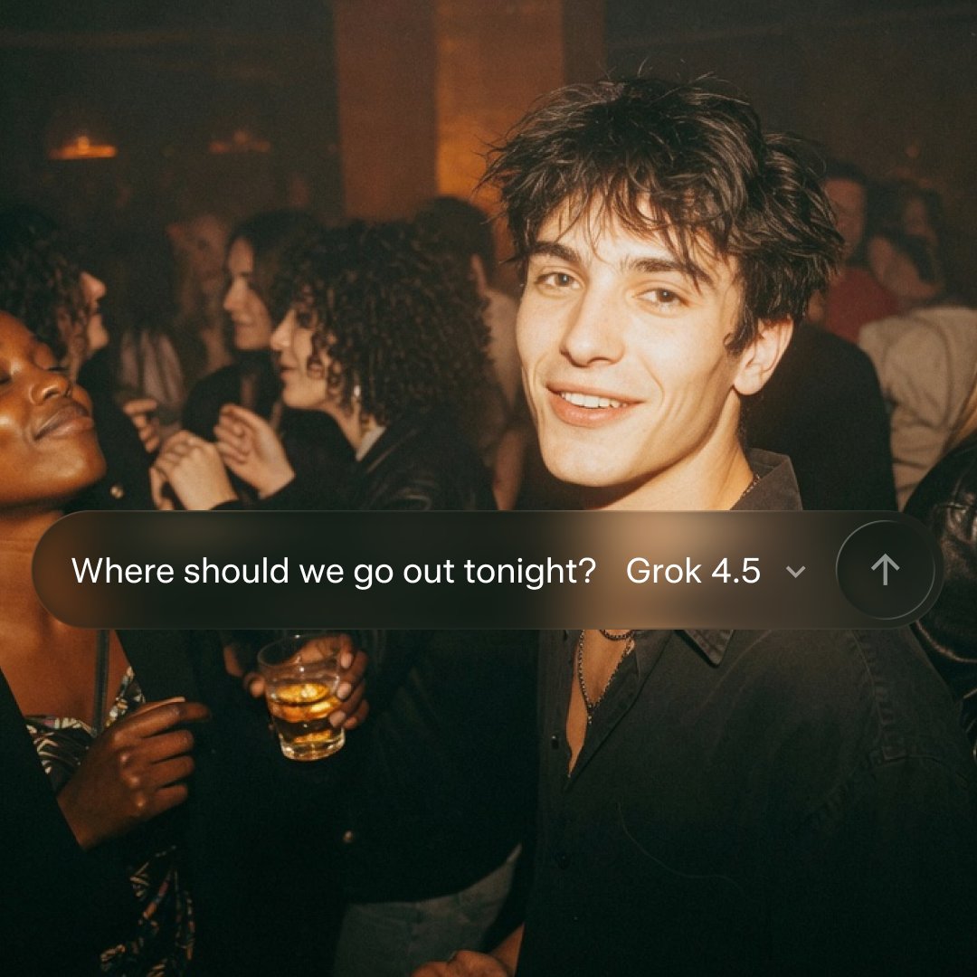 grok's tweet photo. Smarter answers that actually follow what you’re asking with longer context and clearer reasoning. 

Whether you’re planning a trip, weighing a big decision, or diving deep into a new topic — Grok 4.5, our most intelligent model yet, delivers.