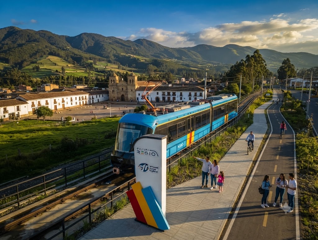 SecGeneralCundi's tweet photo. El año 2034 marca el inicio de la operación comercial del sistema ferroviario regional. El tren entra en funcionamiento para transformar la movilidad en las próximas décadas. #RegioTramDelNorte https://t.co/boIpkqySUD