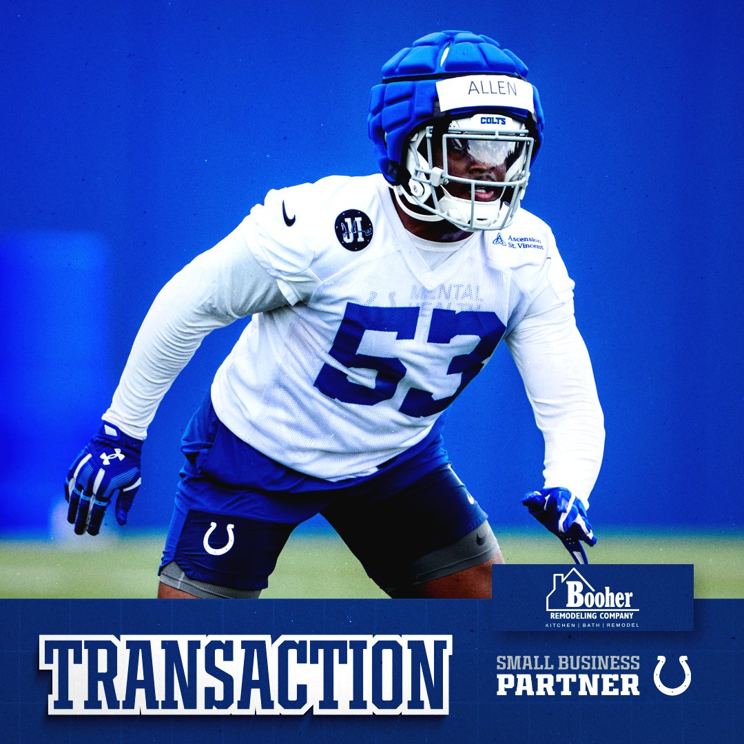 Colts's tweet photo. we have removed LB CJ Allen from active/physically unable to perform list. https://t.co/GO7VHOfN3q