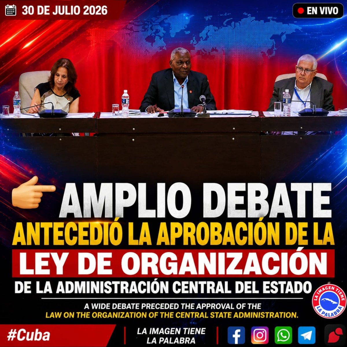 DeComesana's tweet photo. 👉🏻 *Amplio debate parlamentario antecedió la aprobación de la Ley de Organización de la Administración Central del Estado*
#CubaEstáFirme, #CubaVencerá https://t.co/yStAyeCPOO