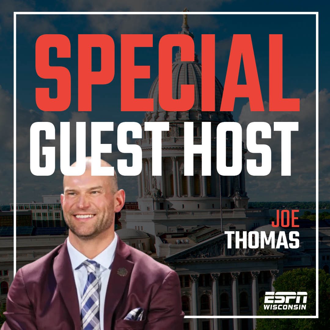 WildeAndTausch's tweet photo. How’s THIS for a Feel Good Friday?!

Hall of Fame offensive lineman and #Badgers legend @joethomas73 is back as today’s special guest @cousinssubs of the Day! 🐐

📺 WATCH LIVE 9am-12pm CT on YouTube: https://t.co/pCNn14MGav https://t.co/i59s5MSBE1