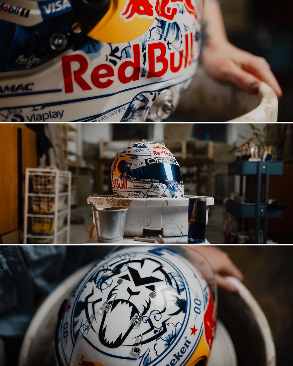 redbullracing's tweet photo. Representing his nation on the world stage 💙

Anyone else obsessed with Max's Zandvoort helmet?

#F1 || #DutchGP 🇳🇱 https://t.co/GTaLYTFyWf