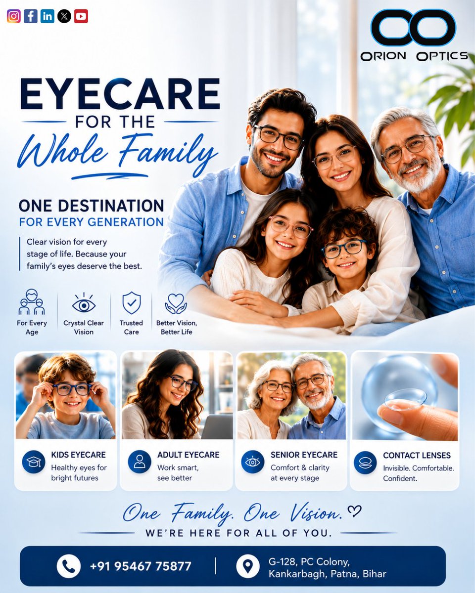 orion_optics's tweet photo. One family, one destination for perfect vision - because every generation deserves the very best eye care! 👓💙
Book your family's eye check-up today!

Visit Us @orionoptics
For more info - +91 95467 75877
orion16optics@gmail.com

#orionoptics #familyeyecare #eyecare #eyecheckup https://t.co/LtMJF8a8IF