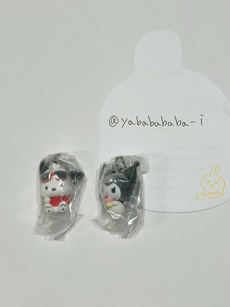 yababababa_i's tweet photo. サンリオキャラクターズ　フロッキーマスコット　スイング　サンリオ　交換

譲】　クロミ　ポチャッコ

求】　ハローキティ

郵送希望です📮
難しいとは思いますが、条件の合う方お気軽にお声掛けください🙇‍♀️ https://t.co/eqF06wFzoW