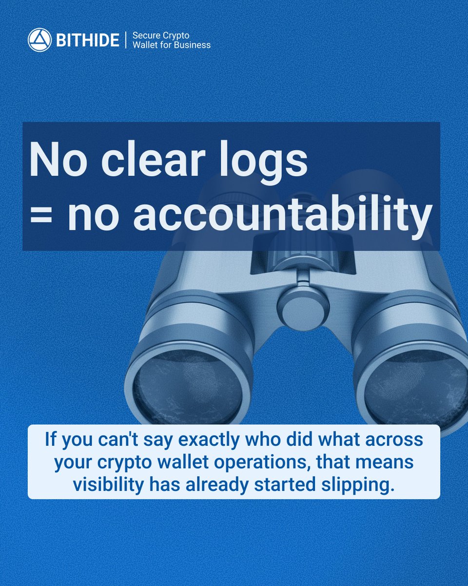 BitHide_io's tweet photo. Wallet operations stop being one person's job fast.

No activity history = no way to answer "who did what." For a CFO signing off on daily flow, that's not a small gap. 

The blind spots and how to fix them 👇 https://t.co/ZmFFRIQtrp