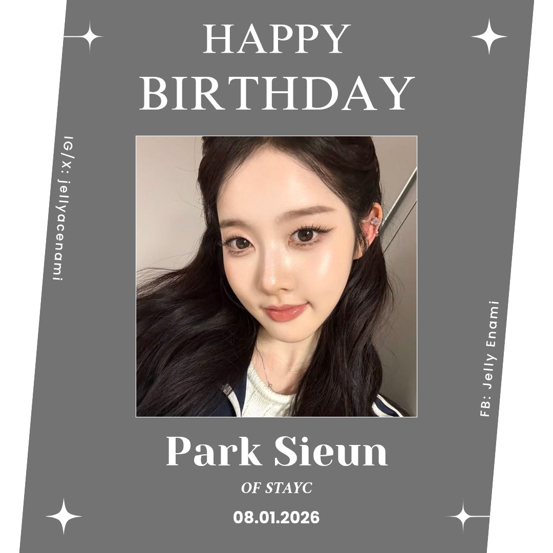 jellyacenami's tweet photo. Happy Birthday to 7 idols: 🥰🥳

1. LE SSERAFIM's Kim Chae Won
2. STAYC's Park Si Eun
3. SNSD's Tiffany Young
4. CRAVITY's Ahn Seong Min https://t.co/b975PsqScG