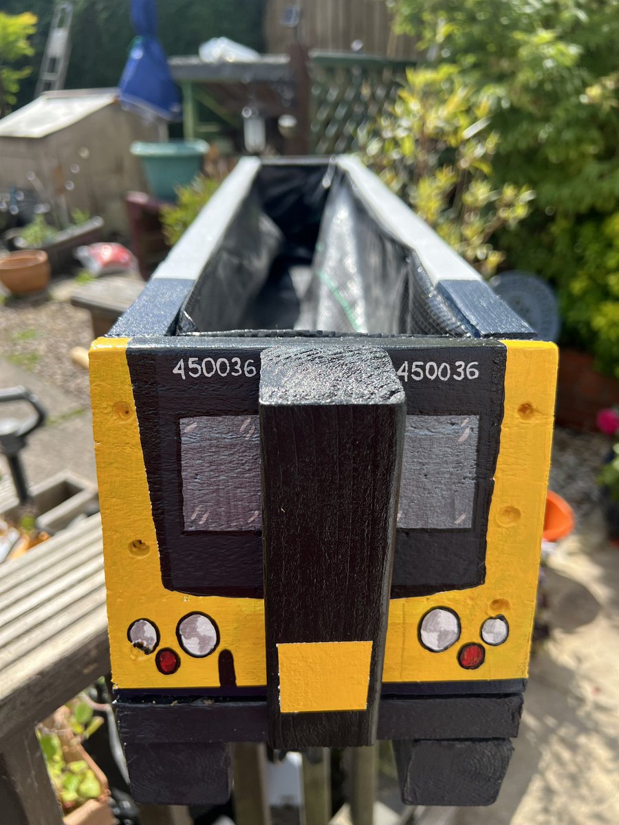 TGFletcher's tweet photo. Posted Friday 31st July 2026
New!
Handmade & Hand Painted Locomotive Train inspired Garden Planters
These are inspired by:
#Class450 #SouthWesternRailway #SWR #TOPs450036 #desiro
This is a custom requested item
Approx Size: 895mm x 210mm x 165mm
This is a custom order https://t.co/EnT2fAOn3U