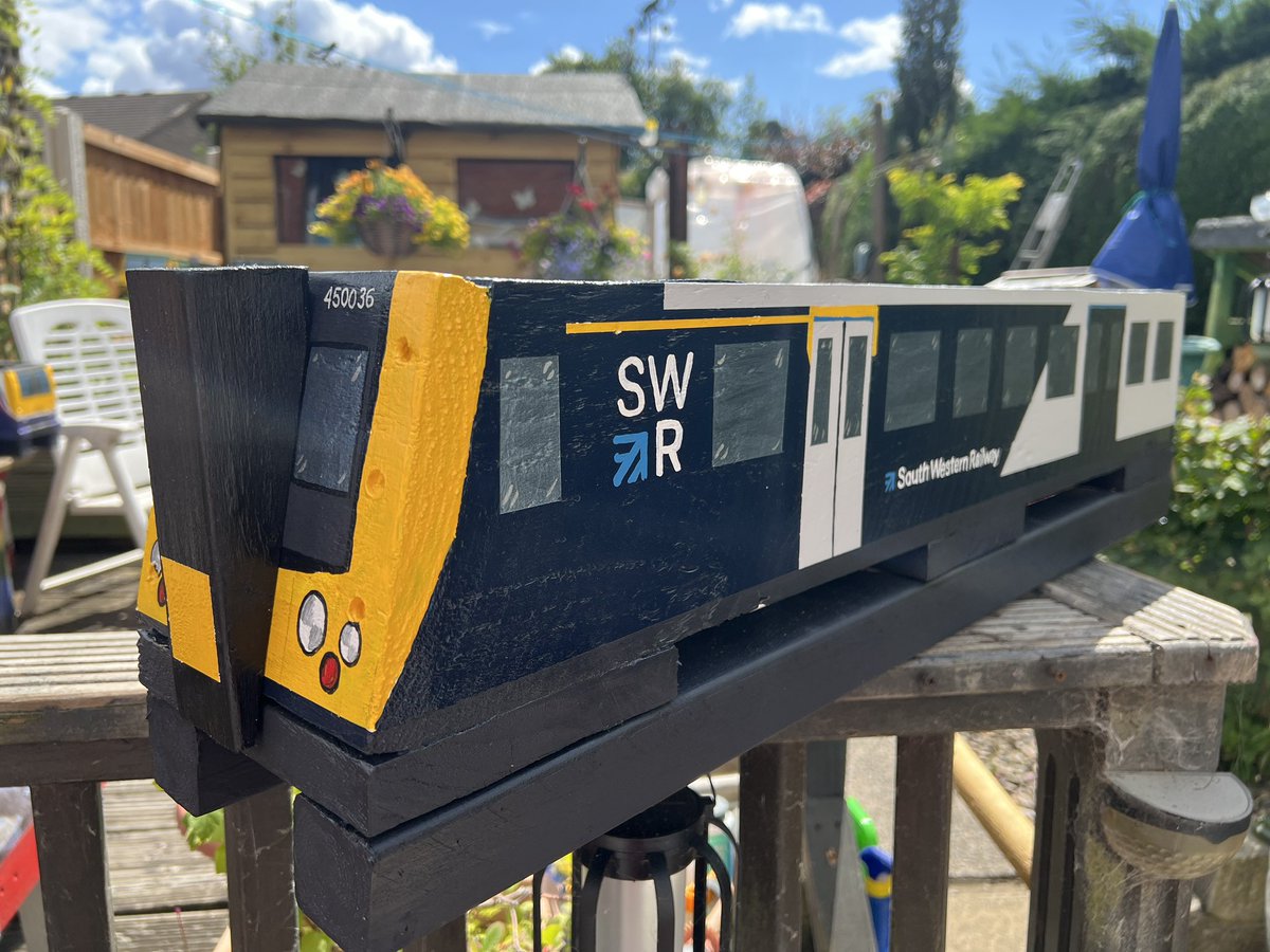 TGFletcher's tweet photo. Posted Friday 31st July 2026
New!
Handmade & Hand Painted Locomotive Train inspired Garden Planters
These are inspired by:
#Class450 #SouthWesternRailway #SWR #TOPs450036 #desiro
This is a custom requested item
Approx Size: 895mm x 210mm x 165mm
This is a custom order https://t.co/EnT2fAOn3U