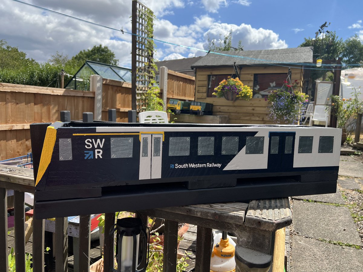 TGFletcher's tweet photo. Posted Friday 31st July 2026
New!
Handmade & Hand Painted Locomotive Train inspired Garden Planters
These are inspired by:
#Class450 #SouthWesternRailway #SWR #TOPs450036 #desiro
This is a custom requested item
Approx Size: 895mm x 210mm x 165mm
This is a custom order https://t.co/EnT2fAOn3U