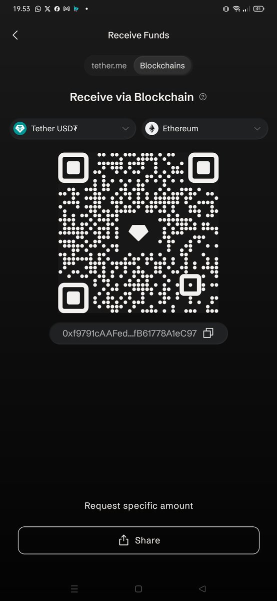 Ladangcuanx's tweet photo. @onrampmoney @tetherwallet Tether :  yozi21@tether.me
Blockchain: 0xf9791cAAFed411a497695991829fB61778A1eC97

Good luck 
#tetherwallet #onrampmoney https://t.co/iJSJpOMskq