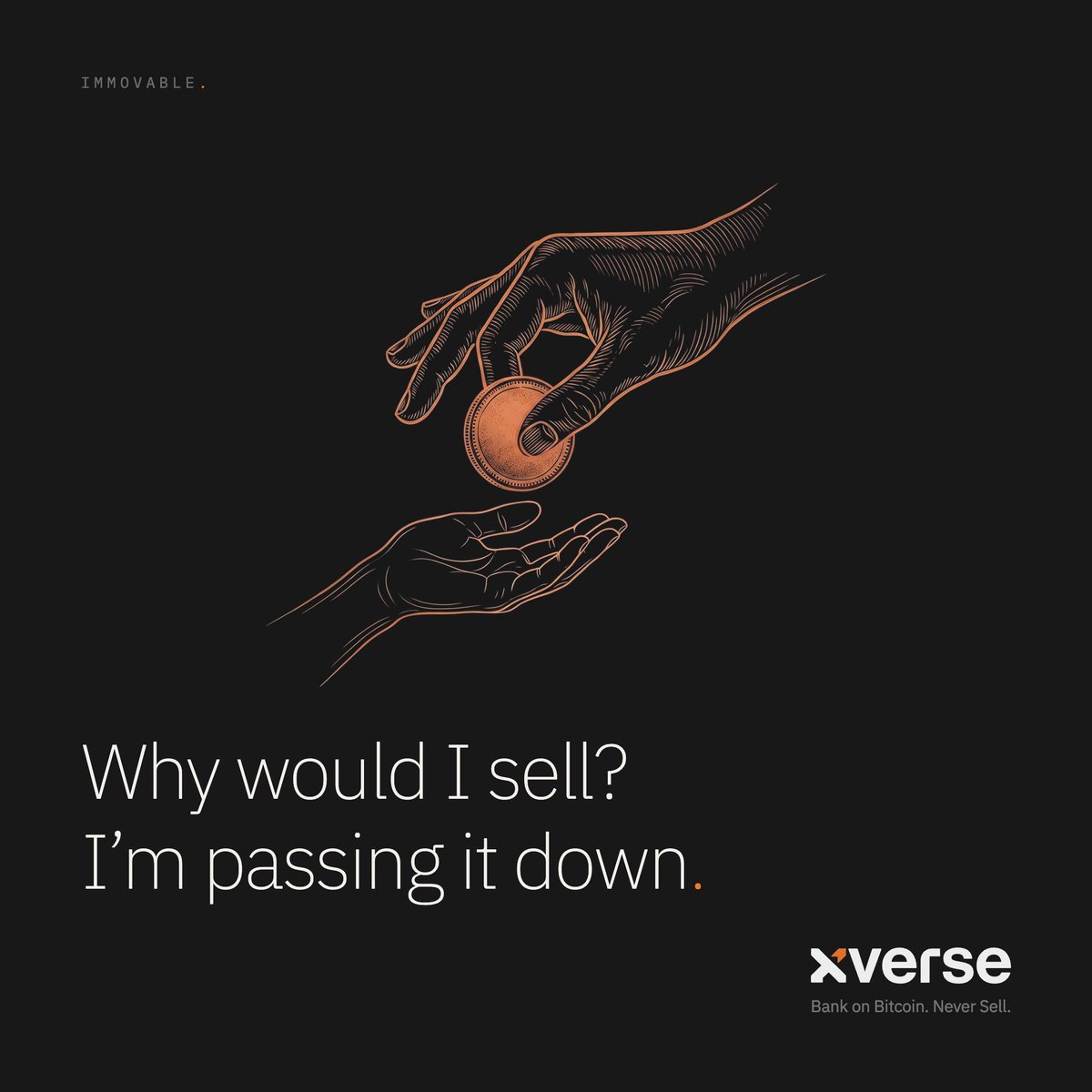 xverse's tweet photo. Most people think in days or weeks.
You're thinking in generations.

Bank on Bitcoin. Never sell. https://t.co/HPUk7VEkK7
