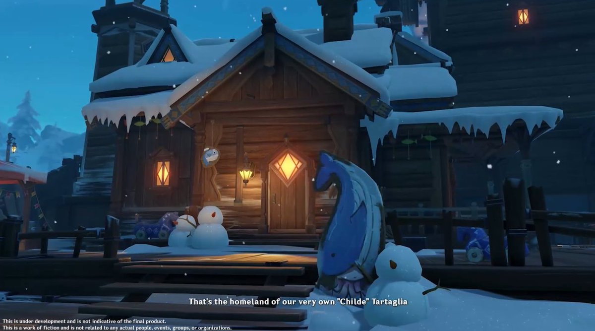 birdcircuit's tweet photo. curious how the 2 snowman in the back are together and close to the house..... while the snowman in front is alone next to the whale. https://t.co/s4dYYm0vN5