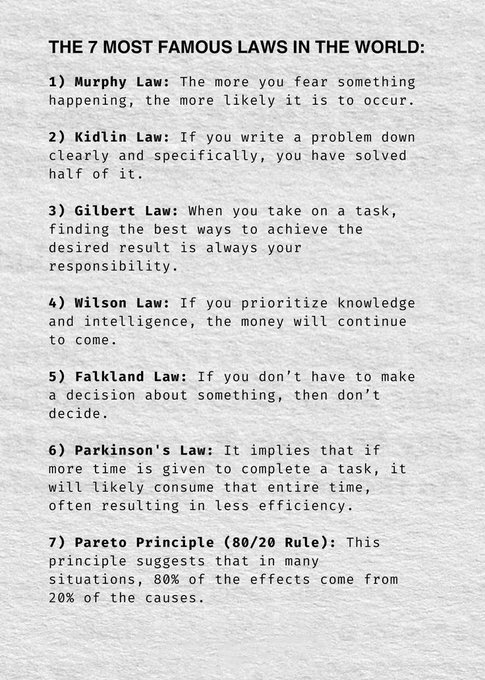 Rainmaker1973's tweet photo. The 7 most famous laws in the world https://t.co/ONabuNlmhp