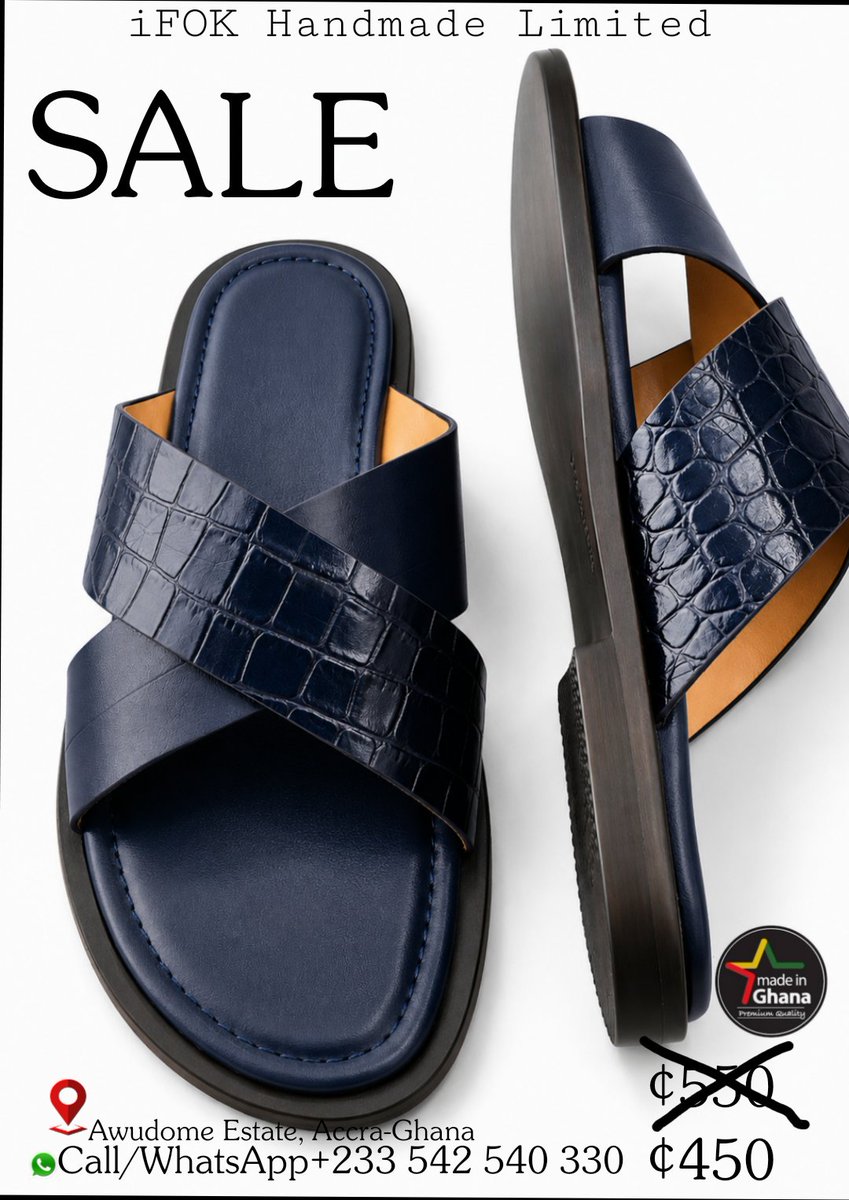 ifokGh's tweet photo. SALE ALERT 🚨

 For men who appreciate quality, comfort and timeless style

Was GH₵550 ❌
Now GH₵450✅

Save GH₵100 for a limited time.

📍 Awudome Estate, Accra-Ghana 
📲 Call/WhatsApp: +233 542 540 330

#iFOKHandmade #MadeInGhana #GhanaMade #MensFashionGhana #MensFootwear https://t.co/CI79sell65