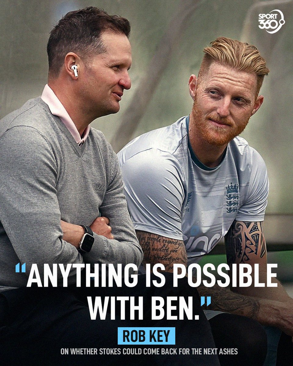 Sport360's tweet photo. Ashes? Lol 😆 

Rob Key is not ruling out Ben Stokes coming out of retirement 👀

#Ashes #ENGvAUS https://t.co/TmKti6YbjM