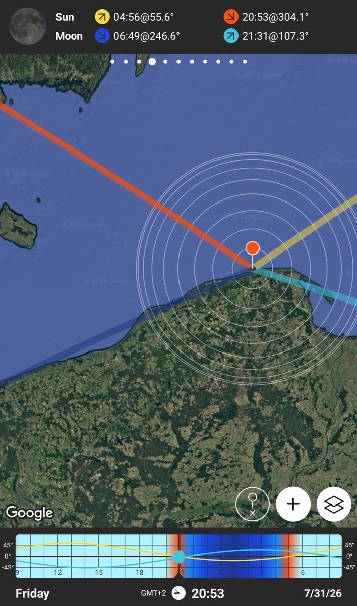 MrMireaux's tweet photo. Tymczasem Słońce jakoś nie chce słuchać Eksperta od Astronomii i zajdzie dziś na polskim wybrzeżu na azymucie 304,1°. https://t.co/Ljd7FW5nGL