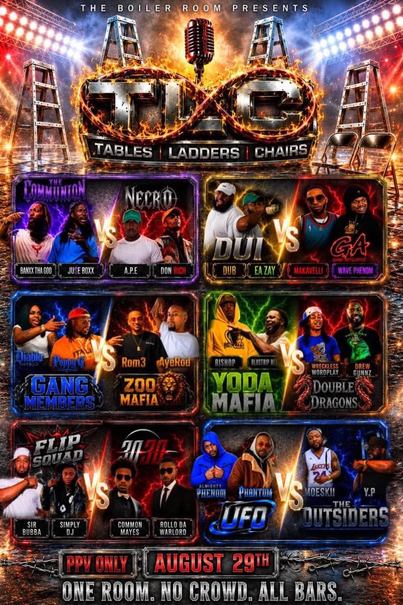 ThereGoYP's tweet photo. Man who thought it was a good ideas to put me and @WoodleyRdMoe together 🤯

This about to be the most talked about 2 on 2 team after this battle 😮‍💨

The Outsiders  vs. UFO on the #TLC [Tables, Ladders, and Chairs] Card Presented by The Boiler Room Platform

S/o @BoilerRoomPlt https://t.co/PU1Eqo3fKI