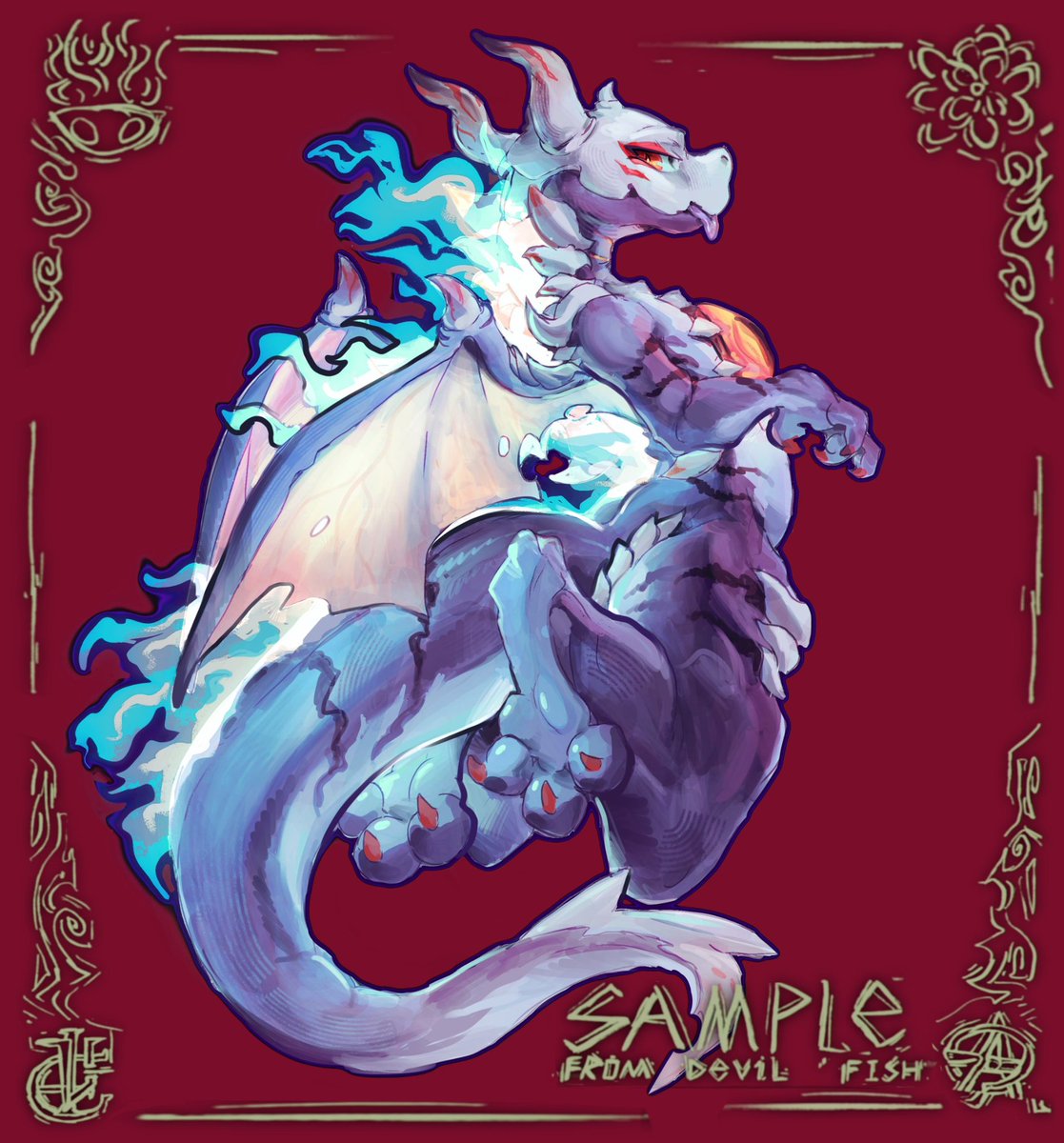 DevilfishDFV's tweet photo. 🔥FLAME BETWEEN WINGS🔥Little Commission for Mysterious Keychain~ https://t.co/6KhwTB2acz