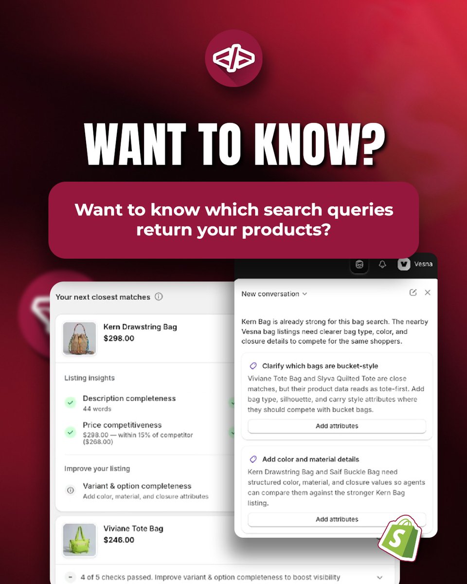 EffectiveAppsHQ's tweet photo. Want to know which searches are showing your products?
Shopify can reveal where listings appear, how they compare, and which missing details may be limiting visibility.
Improve product data to help shoppers and AI search find you.
#shopifyupdates #productvisibility #aicommerce #ecommercetips #effectiveapps