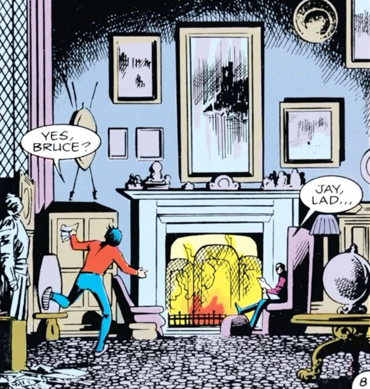 mygpjt's tweet photo. Adoro esse momento porque o Jason picotou o jornal tentando achar uma pista e aí o Bruce disse que não adiantaria, o Jay fica com um bico DESTE TAMANHO e o Bruce praticamente mete um 

"Não temas, filhote, vamos comer um bolo de chocolate" https://t.co/8GQSAkQ653