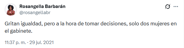 MarySaenz_P's tweet photo. Hola @KeikoFujimori que dice tu diputada Barbarán que tu gabinete no es paritario.
#GobernareComoMiPadre https://t.co/MV90Xqrm0Y