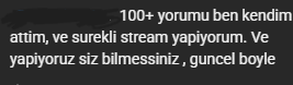 Noesis111's tweet photo. @_tarafsizmuzik Dediğiniz şeyin adı zaten organik izlenme değil, toplu spam/bot kültürü. Tek kişinin '100+ yorumu kendim attım' demesi veya arka planda döngüye alıp sürekli kasmaya çalışmanız o etkileşimleri yapay yapıyor zaten. Algoritmayı manipüle edince gerçek izlenme olmuyor https://t.co/17A3Tw1oxm