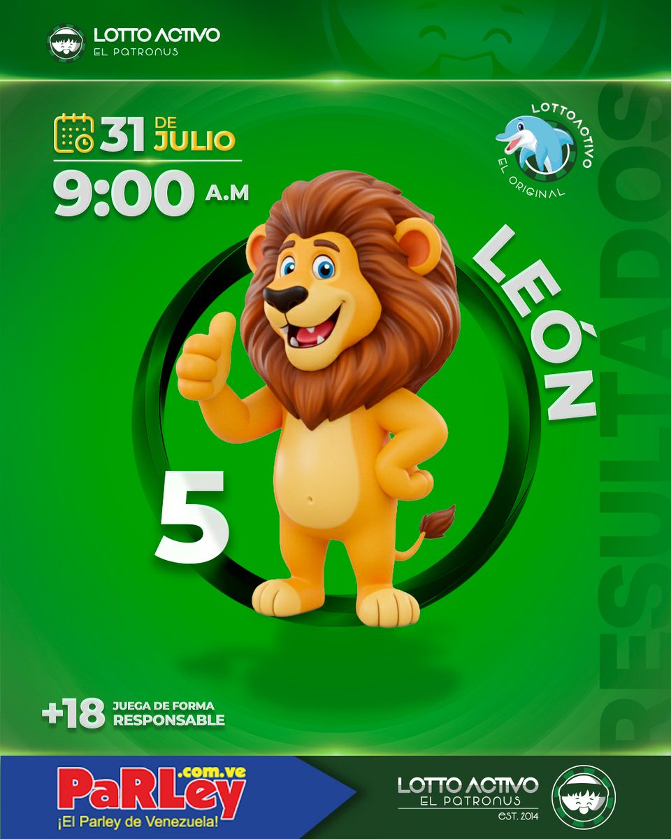lottoactivo's tweet photo. #lottoresultado del 31/07/2026
Hora: 9:05 am

Monje Millonario
Sorteo N° 585-B

Patronus
Sorteo N°2851-B

Triple
Sorteo N°3824

#venezuela #elpatronus #trioactivo

Siempre LottoActivo https://t.co/zYscdYvMys