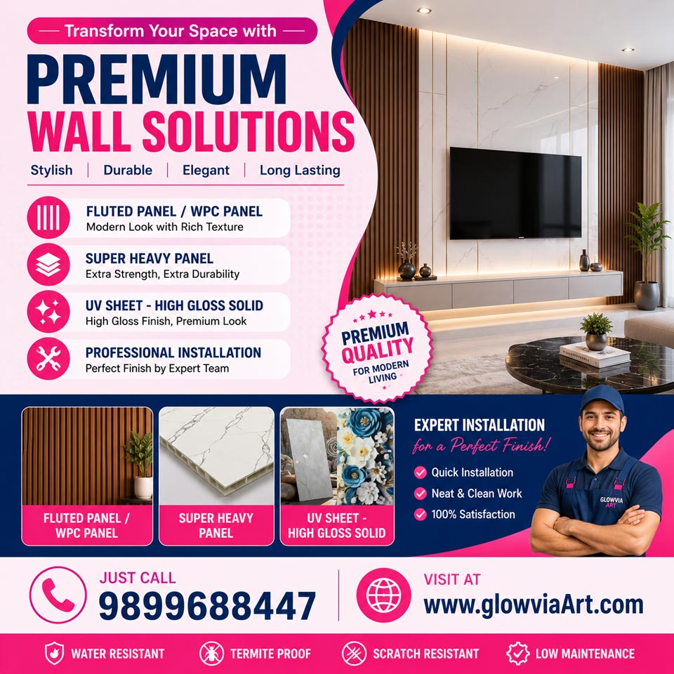 Reshma1532014's tweet photo. Transform Your Home &amp; Office with Premium Wall Solutions! 
📞 Call / WhatsApp: 9899688447
🌐 Visit: https://t.co/MCcVtLDh2v

Upgrade your interiors with stylish and premium wall panels at the best prices!
✅ Fluted Panel / WPC Panel
✅ Super Heavy Panel
✅ UV Sheet – High Gloss https://t.co/QXkTTCvrvM