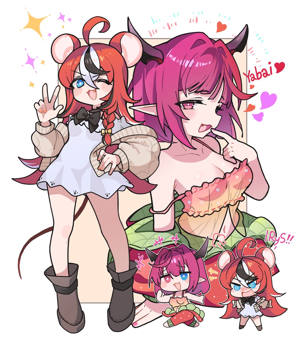 RealBerryApple's tweet photo. Pajama party~
#BaelzBrush
#IRySart 
#hololiveEN https://t.co/scxT84IB8s