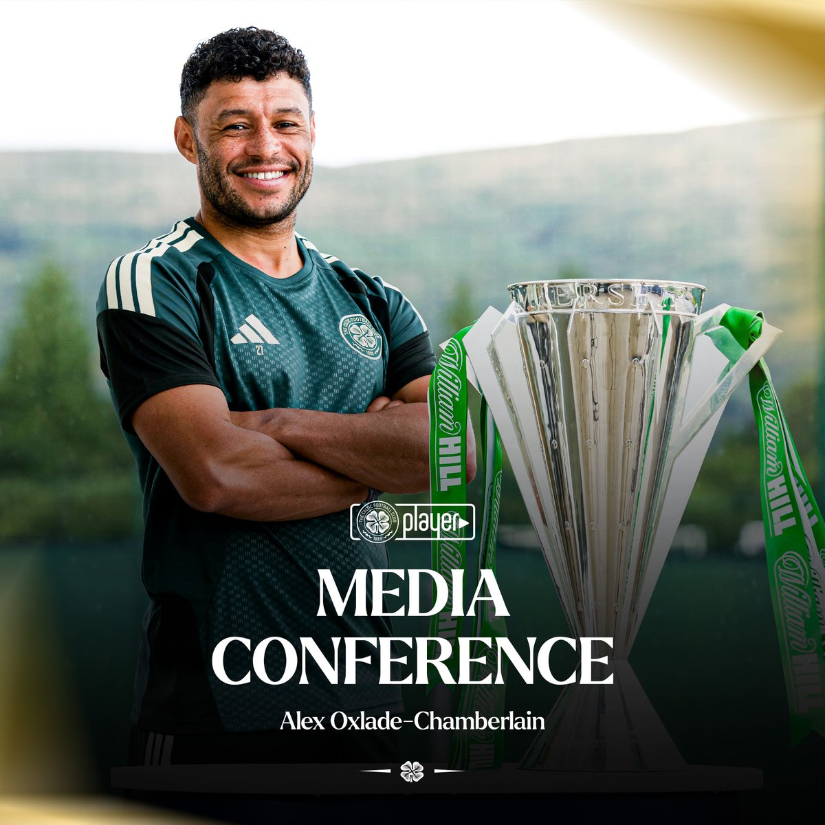 CelticFC's tweet photo. 🎙️ Catch the press conferences with Martin O’Neill and Alex Oxlade-Chamberlain ahead of our league opener against Dundee.

Watch now on YouTube ⤵️

#CELDUN | #CelticFC🍀