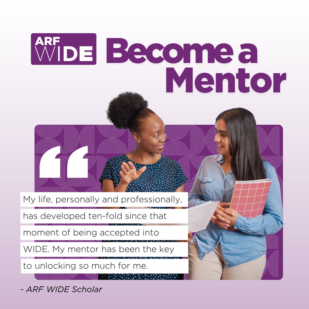 the_ARF's tweet photo. Make a difference with just one hour a month! ARF WIDE is seeking mentors to guide college students into our industry's future. No prior experience is necessary to get involved, learn more: https://t.co/RI3VpII6lJ https://t.co/iHnj7aosPX