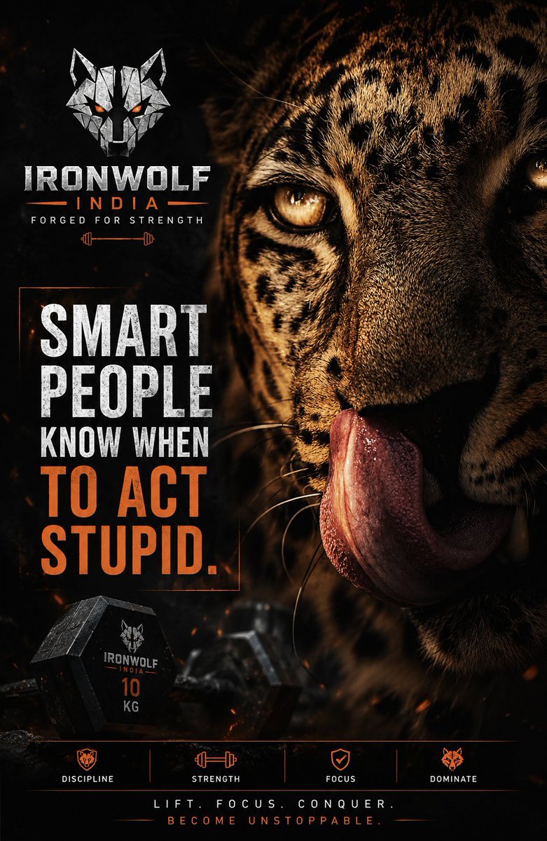 ironwolfindia's tweet photo. Real strength isn’t proving you’re the smartest person in the room. It’s knowing when to stay silent, when to observe, when to let ego take a back seat, and when to make your move.

#IronWolfIndia #motivationquotes #motivation #Strength #quotes https://t.co/DktTtTsuQC