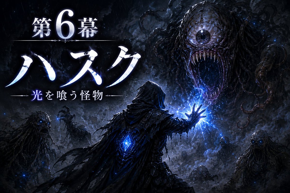 torneo0628's tweet photo. 【第6幕　ハスク】
「助けて…」
そう聞こえた。
だが目の前にいたのは 人ではない。
霧の中で蠢く、 一つ目の怪物だった。
ハスクとは一体何なのか。
▼第6幕公開しました

#創作 #ダークファンタジー #Web小説 #note https://t.co/EpORUHmQhW